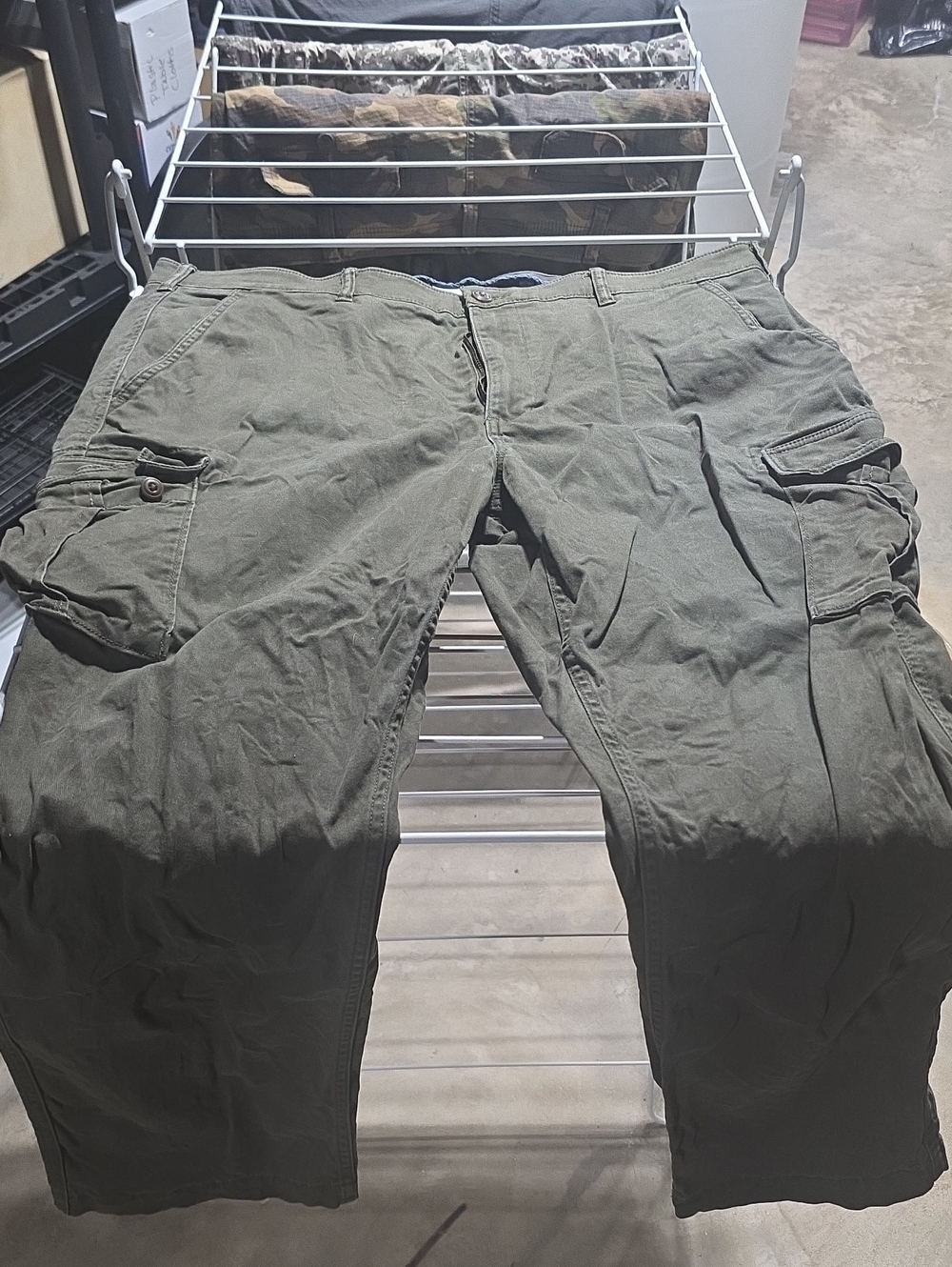 Mens Olive Green Cargo Pants 42x30